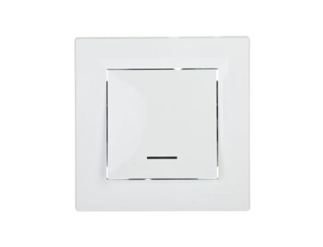 Łącznik Asfora pojedynczy z podświetleniem 16A biały z ramką EPH1430321