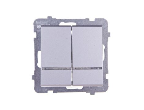 SONATA Łącznik świecznikowy z podświetleniem srebro mat ŁP-2RS/m/38