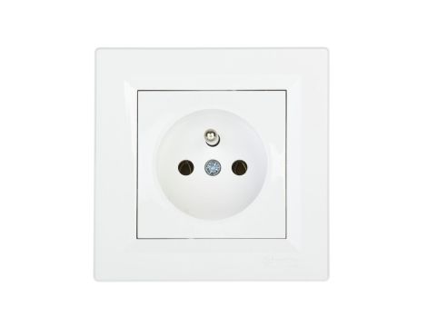 Gniazdo pojedyncze Asfora z/u białe z ramką EPH2800121