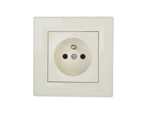 Gniazdo pojedyncze Asfora z/u kremowe z ramką EPH2800123