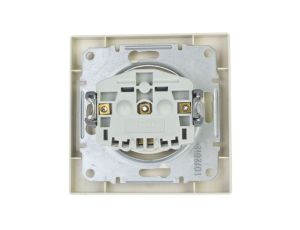 Gniazdo pojedyncze Asfora z/u z przesłonami kremowe z ramką EPH2800223