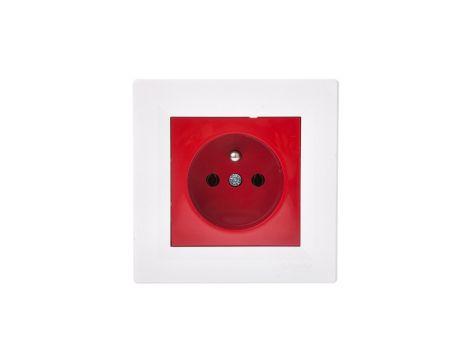 Gniazdo pojedyncze Asfora z/u czerwono-białe z ramką EPH2800421
