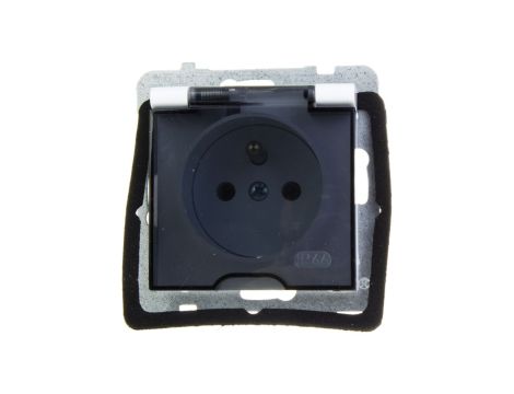 AS Gniazdo bryzgoszczelne z/u IP44 klapka przezroczysta białe GPH-1GZ/m/00/d