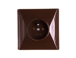 AKCENT Gniazdo pojedyncze z/u brązowe GP-1AZ/24