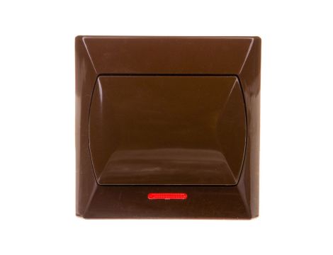 AKCENT Łącznik pojedynczy z podświetleniem brązowy ŁP-1AS/24