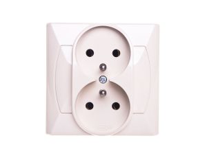 AKCENT Gniazdo podwójne z/u beżowe GP-2AZ/01