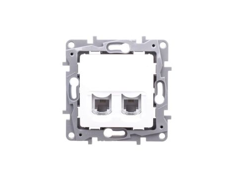 NILOE Gniazdo telefoniczne podwójne RJ11 białe 664770