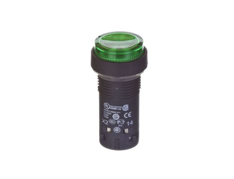 Przycisk sterowniczy 22mm zielony 1Z z samopowrotem z podświetleniem 230V AC XB7NW33M1