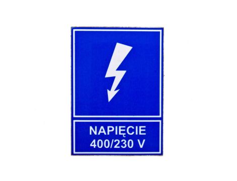 Tabliczka /znak informacyjny/ TZI 52x74S /NAPIĘCIE 400/230V/ E04TZ-01041111100 /10szt./
