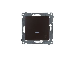 Simon 54 Przycisk /światło/ z podświetleniem, szybkozłącza, brąz mat DS1L.01/46