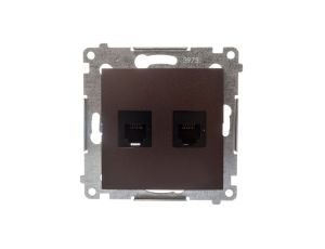 Simon 54 Gniazdo telefoniczne podwójne 2xRJ12 brąz mat DT2.01/46