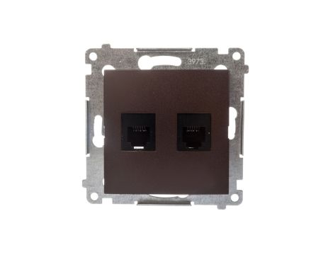 Simon 54 Gniazdo telefoniczne podwójne 2xRJ12 brąz mat DT2.01/46
