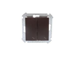 Simon 54 Łącznik schodowy podwójny z podświetleniem brąz mat DW6/2L.01/46