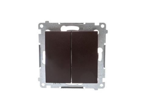 Simon 54 Łącznik bryzgoszczelny świecznikowy IP44, szybkozłącza, brąz mat DW5B.01/46