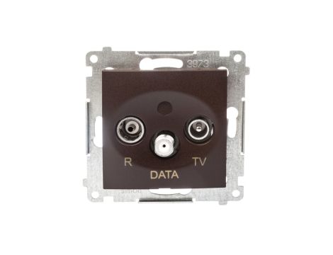 Simon 54 Gniazdo antenowe R/TV/DATA brąz mat DAD.01/46