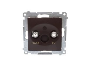 Simon 54 Gniazdo antenowe TV/DATA brąz mat DAD1.01/46