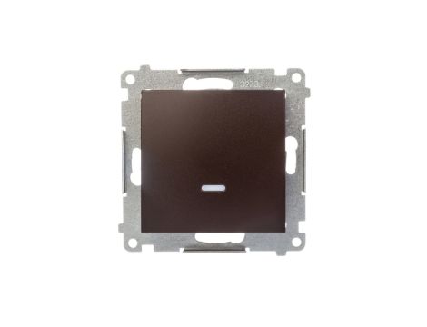 Simon 54 Łącznik pojedynczy z sygnalizacją załączenia, szybkozłącza, brąz mat DW1ZL.01/46