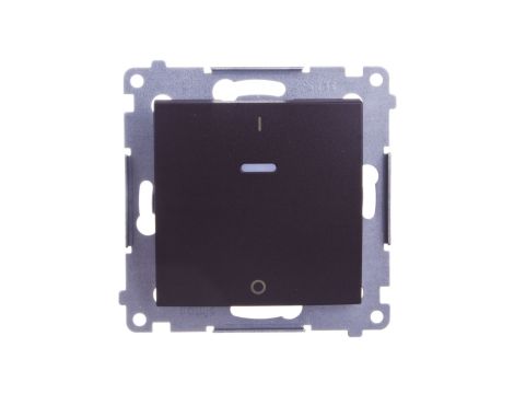 Simon 54 Łącznik dwubiegunowy z podświetleniem, szybkozłącza, brąz mat DW2L.01/46