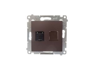 Simon 54 Gniazdo komputerowe pojedyncze RJ45 kat6 z przesłoną brąz mat D61.01/46