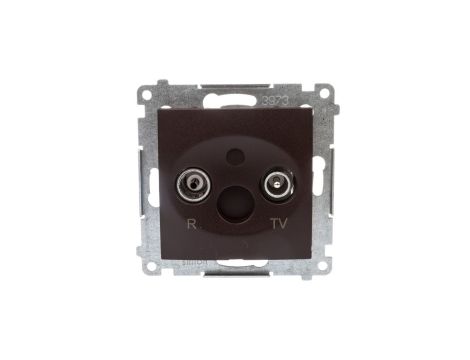 Simon 54 Gniazdo antenowe R/TV przelotowe brąz mat DAP10.01/46