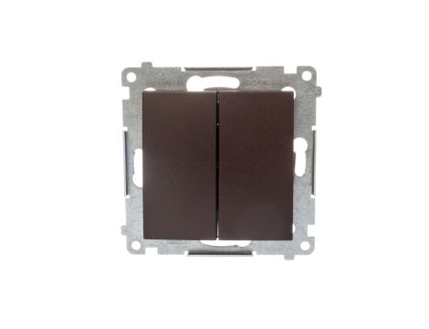 Simon 54 Przycisk podwójny zwierny, szybkozłącza, brąz mat DP2.01/46