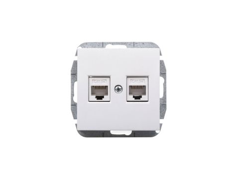 Sentia Gniazdo komputerowe podwójne RJ45 kat.5e białe 1449-10