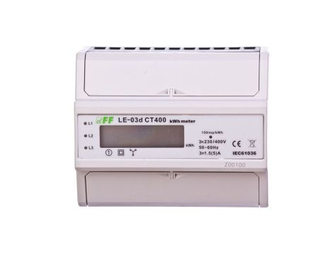 Licznik energii elektrycznej 3-fazowy przekładnikowy 400/5A z wyświetlaczem LCD LE03D-CT400