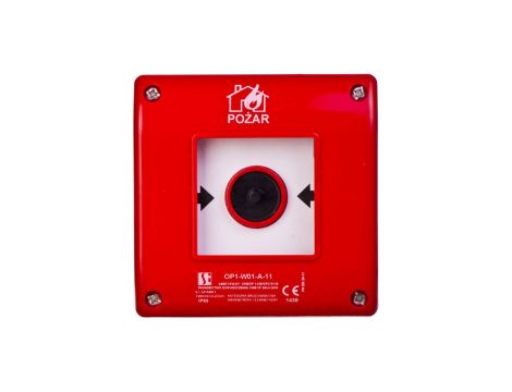 Przycisk ppoż. natynkowy 1Z 1R czerwony zwalniany samoczynnie bez sygnalizacji OP1-W01-A11