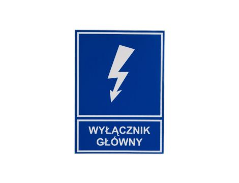 Tabliczka /znak informacyjny/ TZI 105X148S /WYŁĄCZNIK GŁÓWNY/ E04TZ-01041130200 /10szt./