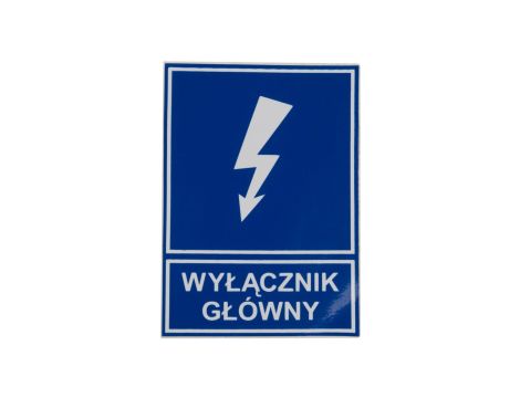 Tabliczka /znak informacyjny/ TZI 52X74S /WYŁĄCZNIK GŁÓWNY/ E04TZ-01041110200 /10szt./