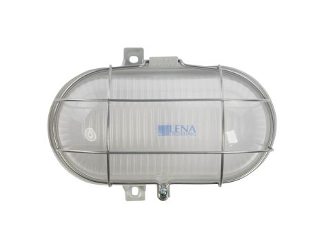 Oprawa kanałowa OVAL 1x100W E27 IIkl. 230V IP44 z siatką metal. wzmocnioną kl. mleczny 100079