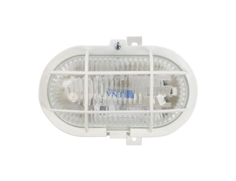 Oprawa kanałowa OVAL 1x60W E27 IIkl. 230V IP44 z siatką z tworzywa, biała 302015/EU