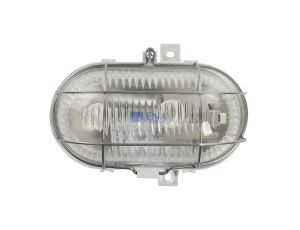 Oprawa kanałowa OVAL 1x60W E27 IIkl. 230V IP44 z siatką metal. wzmocnioną, biała, kl. pryzmatyczny 320170/EU