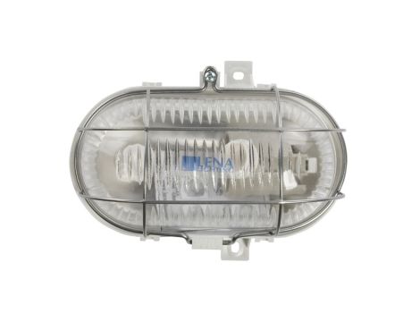 Oprawa kanałowa OVAL 1x60W E27 IIkl. 230V IP44 z siatką metal. wzmocnioną, biała, kl. pryzmatyczny 320170/EU