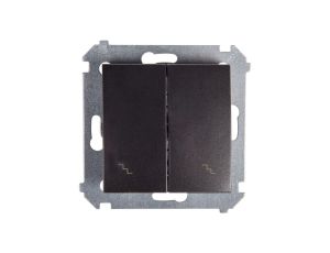 Simon 54 Łącznik schodowy podwójny z podświetleniem antracyt DW6/2L.01/48