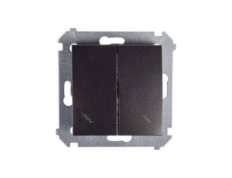 Simon 54 Łącznik schodowy podwójny z podświetleniem antracyt DW6/2L.01/48