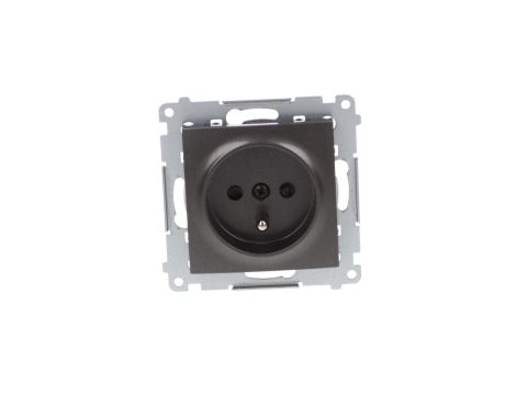 Simon 54 Gniazdo pojedyncze z/u 16A IP20 z przesłoną torów, szybkozłącza, antracyt DGZ1CZ.01/48
