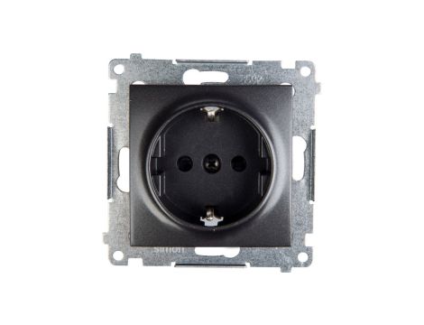 Simon 54 Gniazdo pojedyncze SCHUKO z/u 16A IP20 z przesłoną torów antracyt DGSz1Z.01/48