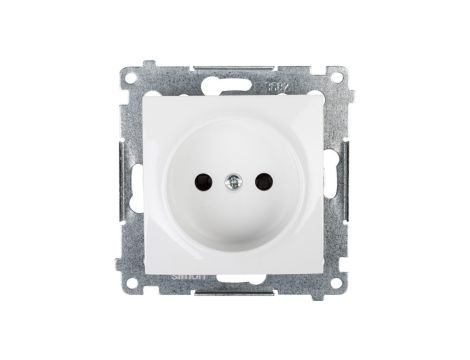 Simon 54 Gniazdo pojedyncze b/u 16A IP20 z przesłoną torów białe DG1Z.01/11