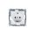 Simon 54 Gniazdo pojedyncze SCHUKO z/u 16A IP20 z przesłoną torów, szybkozłącza, białe DGSz1CZ.01/11