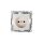 Simon 54 Gniazdo pojedyncze b/u 16A IP20 z przesłoną torów kremowe DG1Z.01/41