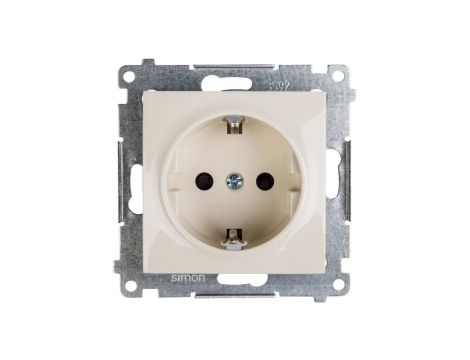 Simon 54 Gniazdo pojedyncze SCHUKO z/u 16A IP20 z przesłoną torów kremowe DGSz1Z.01/41