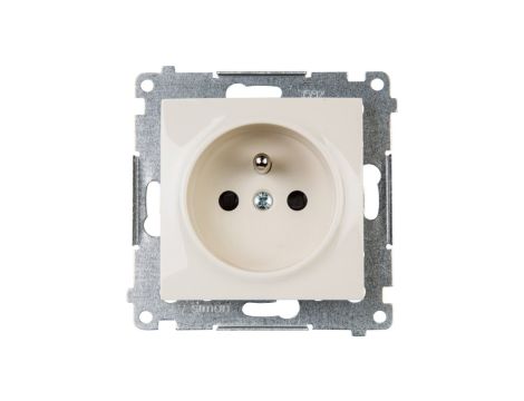 Simon 54 Gniazdo pojedyncze z/u 16A IP20 z przesłoną torów kremowe DGZ1Z.01/41