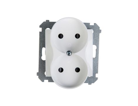 Simon 54 Gniazdo podwójne b/u 16A IP20 białe DG2MZ.01/11