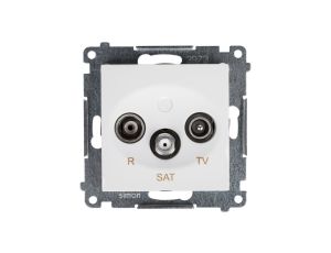 Simon 54 Gniazdo antenowe RD/TV/SAT przelotowe białe DASP.01/11