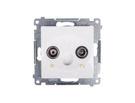Simon 54 Gniazdo antenowe RD/TV przelotowe białe DAP10.01/11