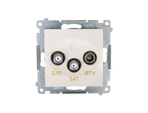 Simon 54 Gniazdo antenowe RTV/SAT/SAT końcowe kremowe DASK2.01/41