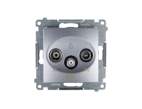 Simon 54 Gniazdo antenowe RD/TV/SAT przelotowe srebrny mat DASP.01/43