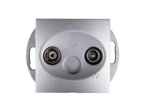 Simon 54 Gniazdo antenowe RD/TV przelotowe srebrny mat DAP10.01/43