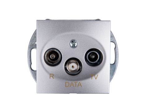 Simon 54 Gniazdo antenowe RD/TV/DATA srebrny mat DAD.01/43